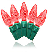 35-Piece Faceted C6 Conical Red LED Light Set With In-Line Rectifer