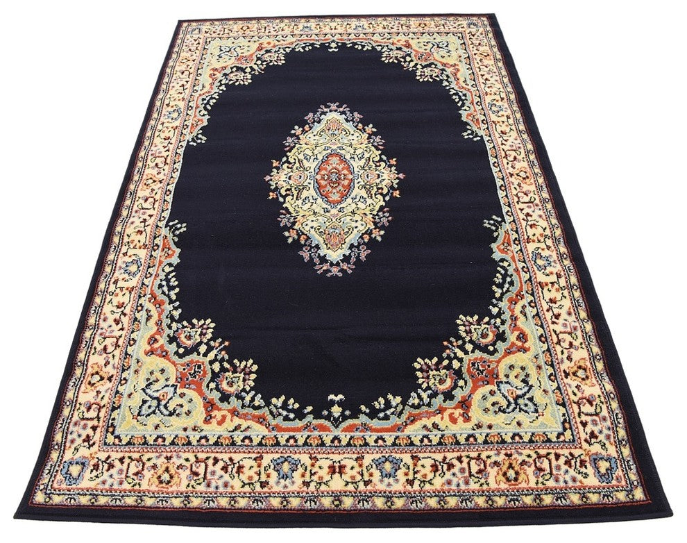 Unique Loom Navy Blue Washington Reza 4' 0 x 6' 0 Area Rug