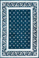 Acanthus French Border, Navy/Blue, 8'x10'