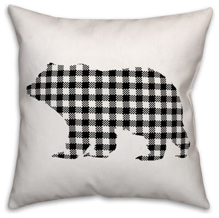 Buffalo Check Bear 18x18 Throw Pillow