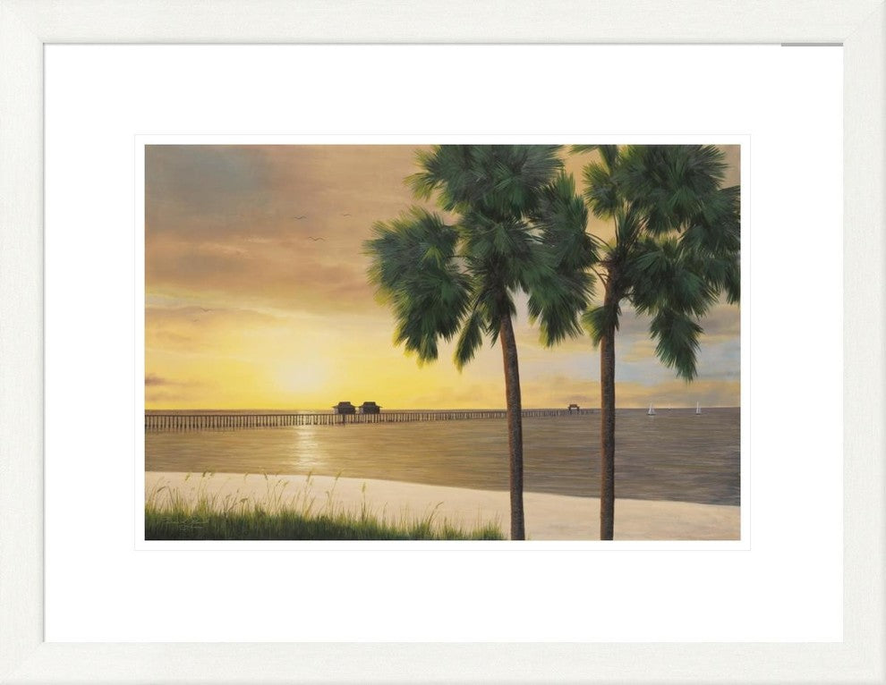 "Naples Sunset" Framed Digital Print by Diane Romanello, 27x21"