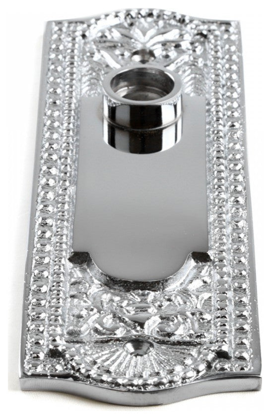 Door Back Plate Chrome Solid Brass Beaded Without Keyhole Renovators Supply