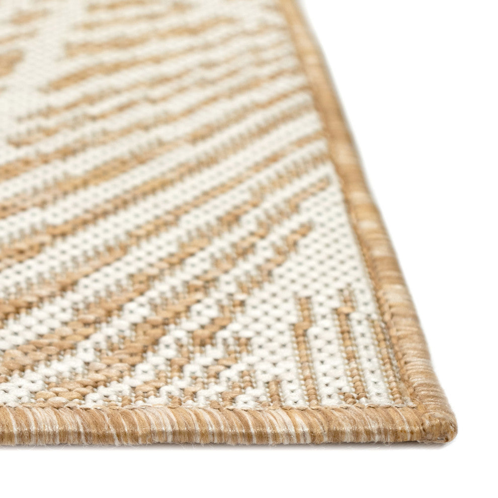 Carmel Palm Indoor/Outdoor Rug, Sand, 1'11"x4'11" Runner