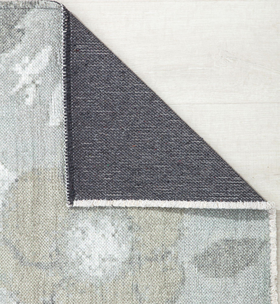 Serafina Fair Florals Floral Contemporary Gray Area Rug, 7'10"x10'0"