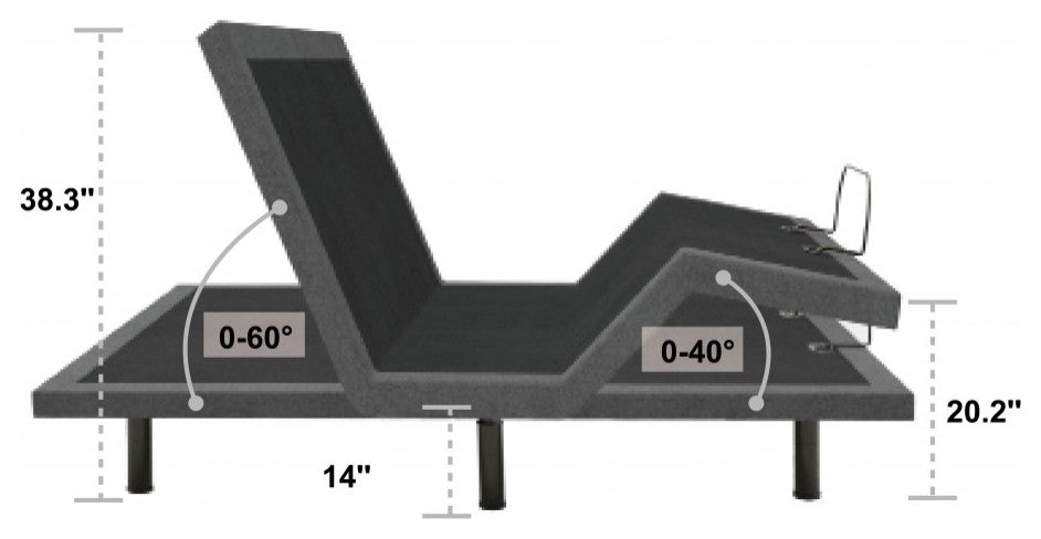 Midnight Electric Remote Control Adjustable Queen Bed