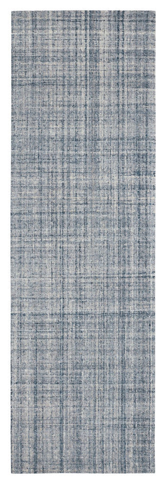 Dash & Albert Harris Blue/Ivory Hand Hooked Wool Rug, Blue, Runner-2'6" x 8'