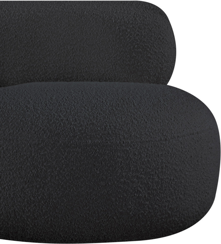 Venti Black Boucle Fabric Upholstered Set, Black, Chair