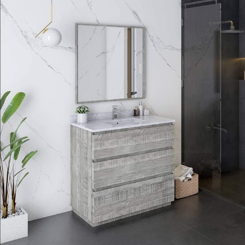 Fresca Formosa 36" Ash Single Sink Vanity Set, Faucet Fft1030bn