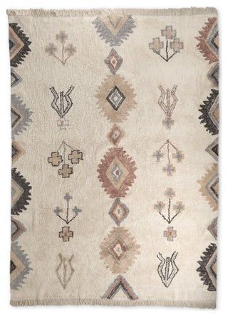 Carla 5x8 Earthy Neutrals Patterned Cotton Area Rug