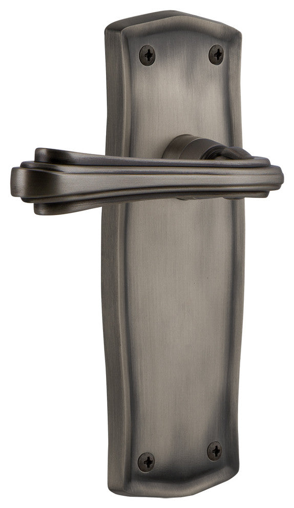 Prairie Plate With Fleur Lever, Antique Pewter, Passage, Non-Handed