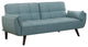 Benzara BM242070 Tufted Stitching Fabric Sofa Bed With Splayed Legs, Blue