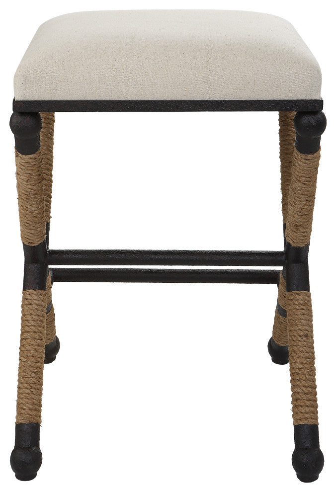 Uttermost Firth 19 x 28" Rustic Oatmeal Counter Stool