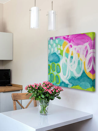 "Happy Clouds" Painting Print on Wrapped Canvas
