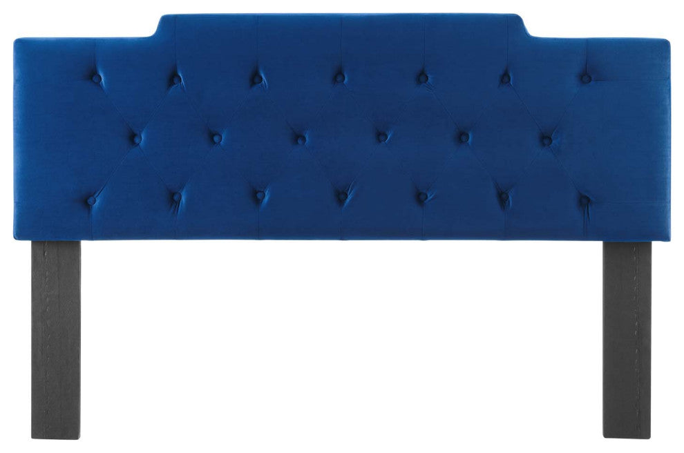 Tufted Headboard, Twin Size, Velvet, Blue Navy, Modern Contemporary, Bedroom