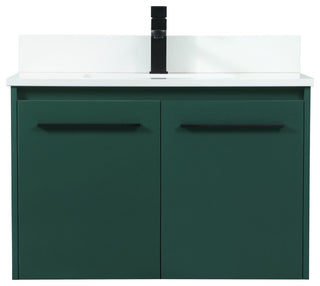 Home Living 30" Single Bathroom Vanity, Green With Backsplash