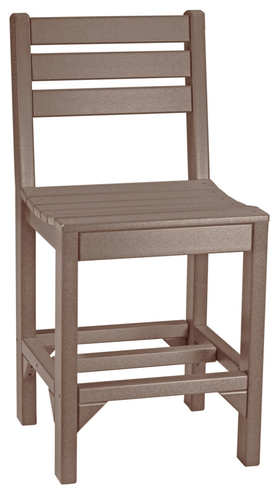Set of 4 Poly Island Dining Chairs, Chestnut Brown, Counter Height