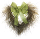 Quail Brush 22" Twig Heart with Green Bow