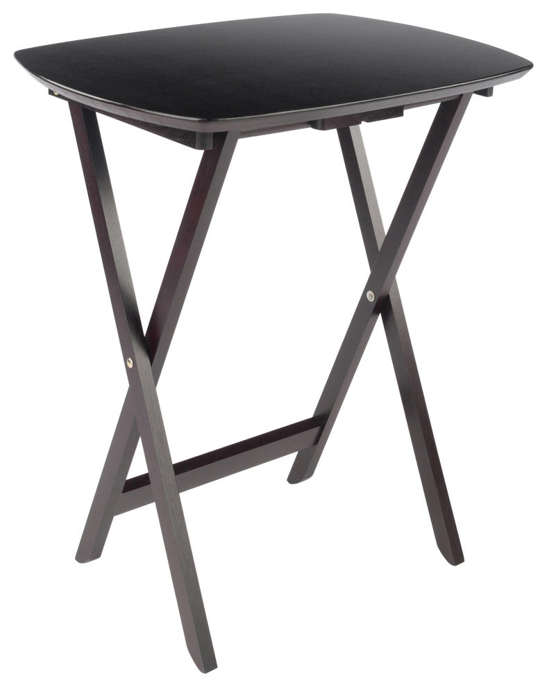 Chandler 4-Pc Single Snack Tables, Curved Oversize Top, Espresso