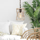 LNC Farmhouse Bronze Distressed Wood Cylinder Chandelier, 6.1" Width