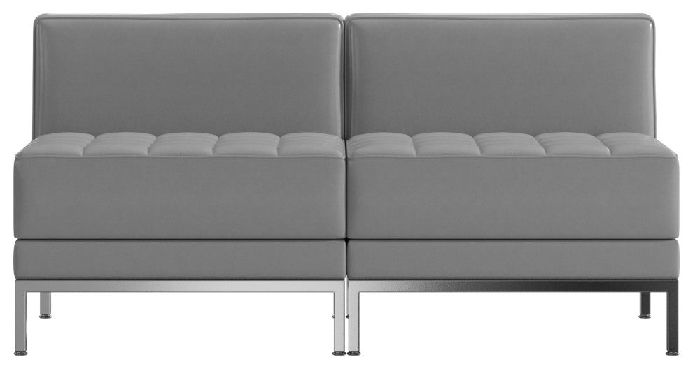 Hercules Imagination Series Leather Lounge Set, 2-Pieces, Gray