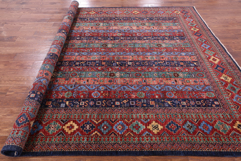 8' 0" X 9' 9" Persian Gabbeh Shall Hand Knotted Wool Rug Q5016
