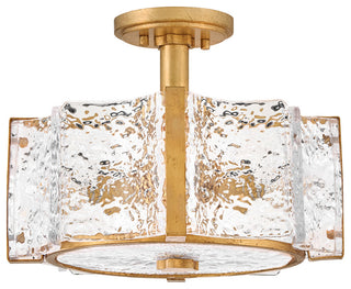 Fredrick Ramond Florian Medium Semi-Flush Mount, Distressed Brass