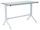 Winfield Collection Glass Computer Desk with White Metal Frame