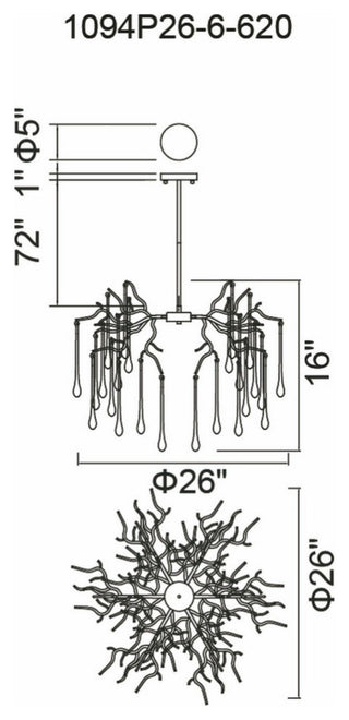 Anita 6 Light Chandelier With Black Finish