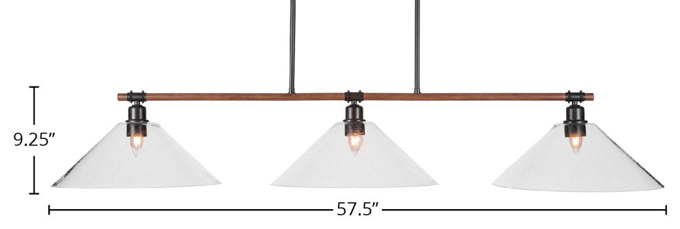 Blacksmith 3-Light Bar, Clear Bubble