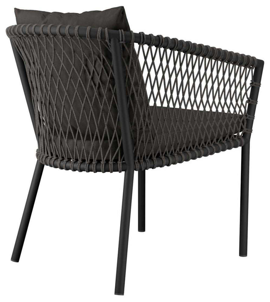 Sailor Outdoor Patio Dining Armchair, Charcoal Charcoal