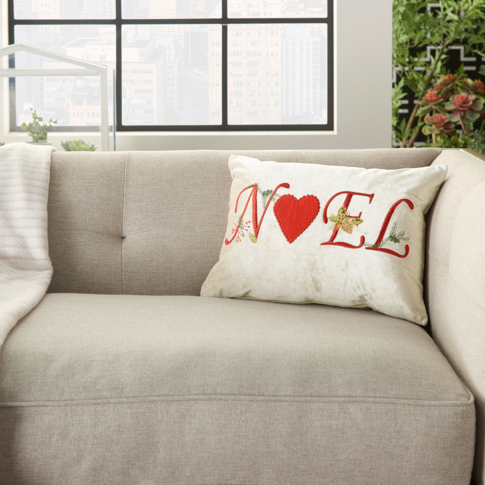 Nourison L1776 Throw Pillow, Beige, 12" x 16"