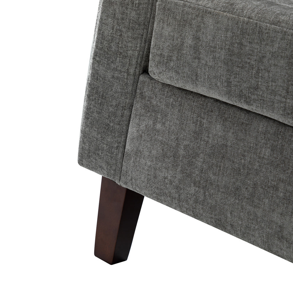 35" Comfy Club Chair for Bedroom With Wood Legs, Gray