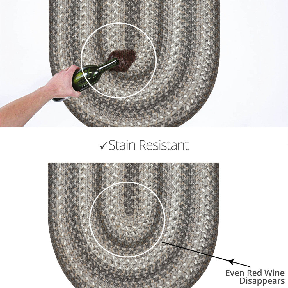 Homespice Decor 4 x 6' Oval Graphite Ultra Durable Braids