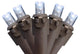 White LED Wide Angle Christmas Lights - Brown Wire
