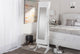 Wood Crown Molding Top Free Standing Full Length Cheval Mirror Jewelry Armoire