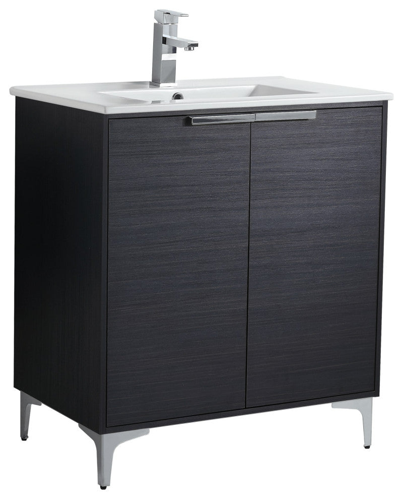 Wilmington Bath Vanity, Chestnut, 30 Inch, Polished Chrome Hardware