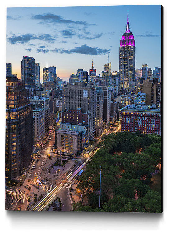 "Manhattan Skyline at Twilight" Museum Mounted Canvas Print, 30"x40"