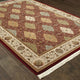 Mackenzie Panel Medallions Red/ Multi Fringed Area Rug, 3'10"X5'5"