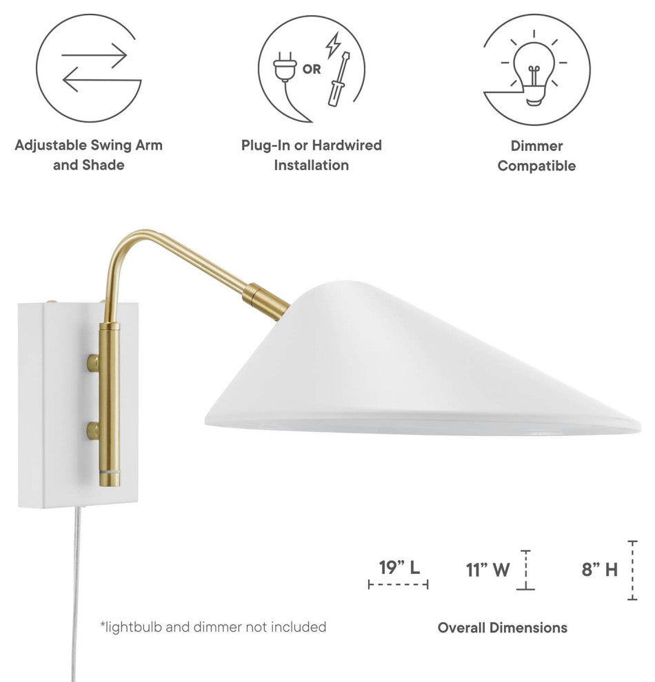 Journey 7" Swing Arm Wall Sconce White -5296
