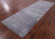 3' 11" X 12' 0" Abstract Wool and Silk Handmade Runner Rug Q9079