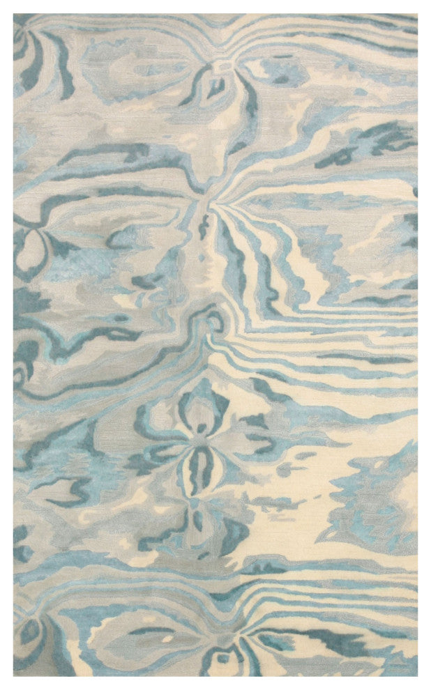 Hand-Tufted Wool/Viscose Blue Contemporary Abstract Palermo Rug, 8'9x11'9