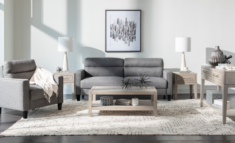 Asher Channeled Loveseat, Gray