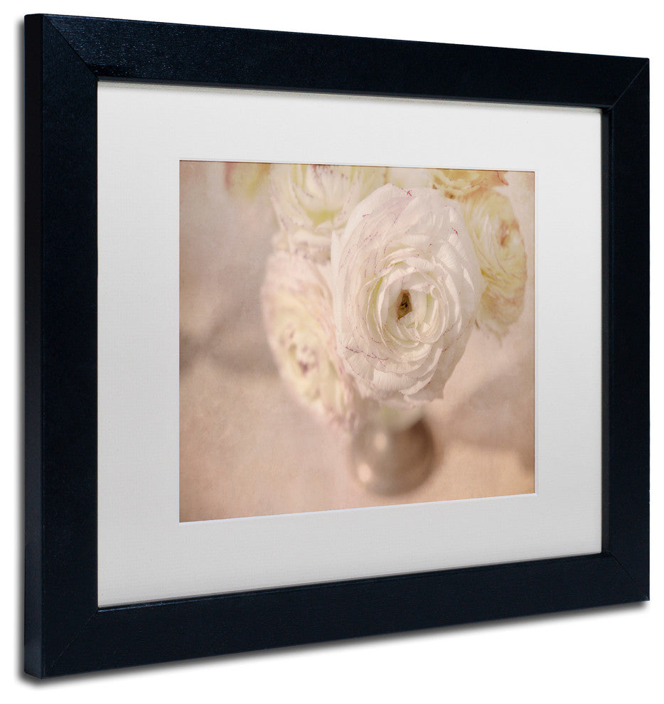 Cora Niele 'White Persian Buttercup Still Life' Matted Framed Art