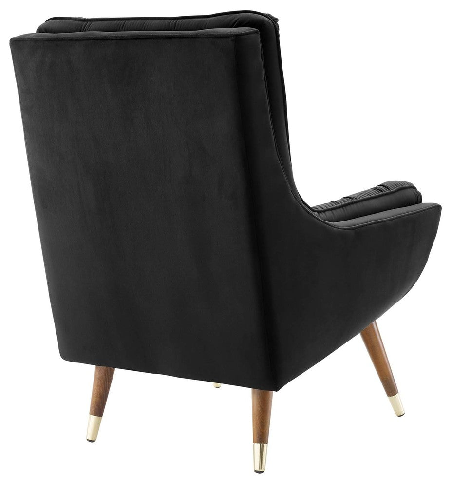 Suggest Button Tufted Upholstered Velvet Lounge Chair