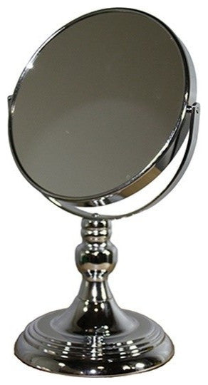 Vintage Pedestal Chrome 5X Magnification Vanity Mirror