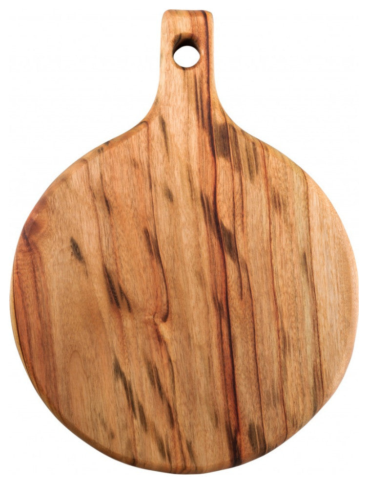 Natural Laurel Wood Anti Bacterial Round Pizza Paddle Board