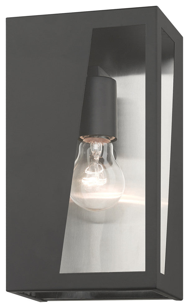 Forsyth 1-Light Black Outdoor Medium ADA Wall Lantern