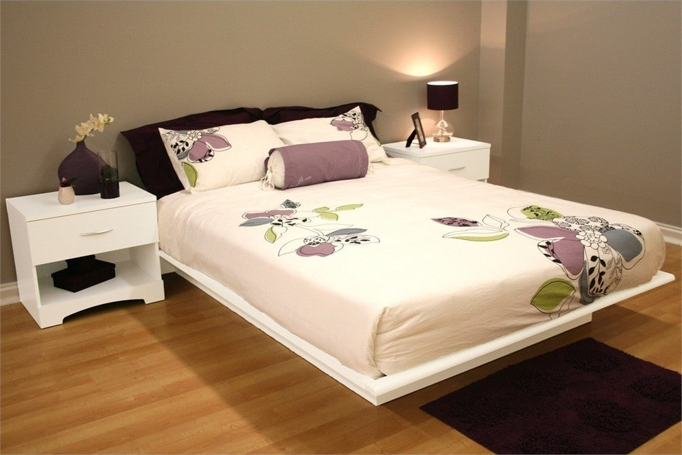 South Shore Step One Full Platform Bed, 54'', Pure White