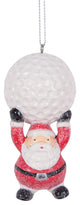 Santa Holding Golf Ball Tee Off Golfer Christmas Holiday Ornament 3.25 Inches