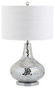 Emilia 26" Mirrored Mosaic Table Lamp, Silver